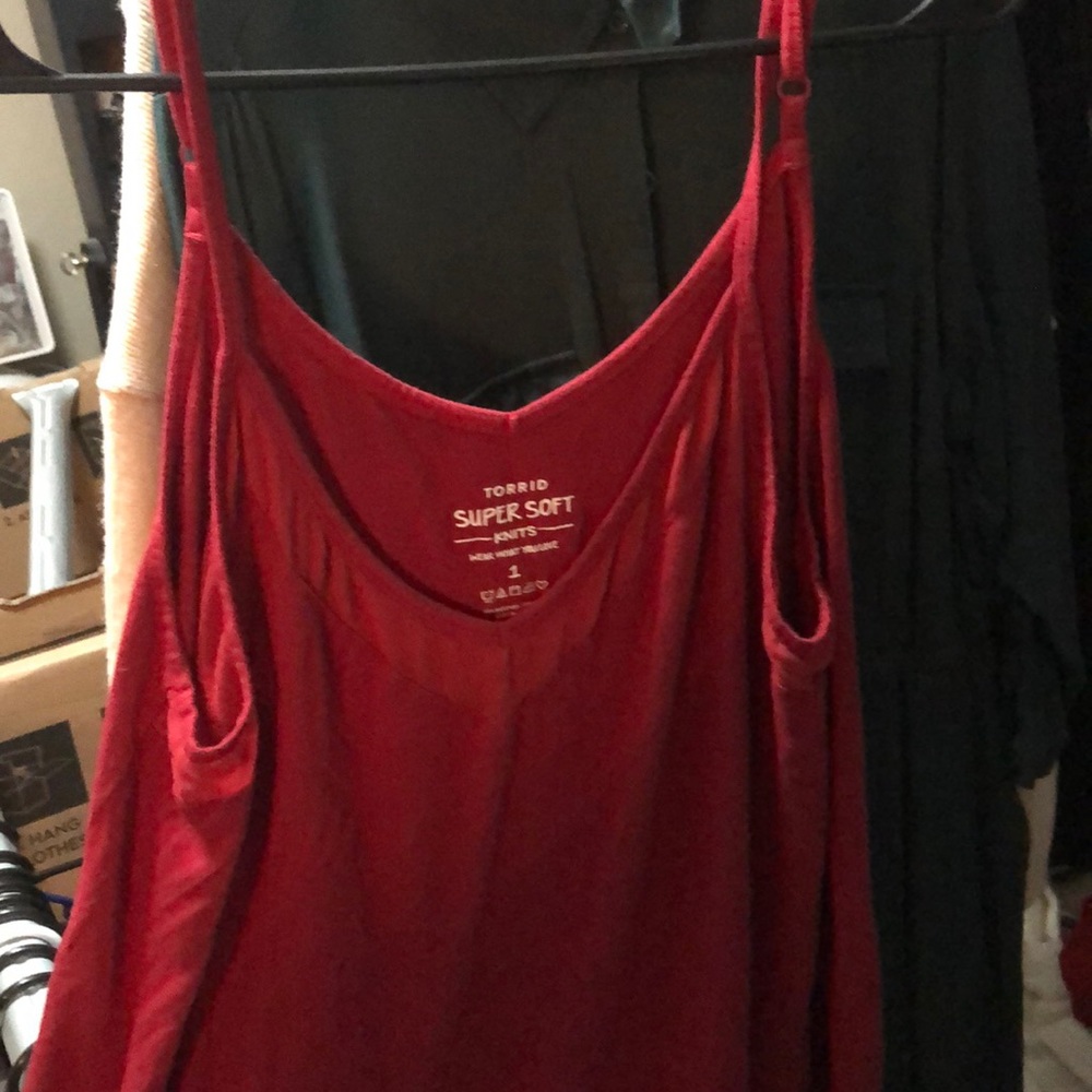 Super cute red cami with a v neck.